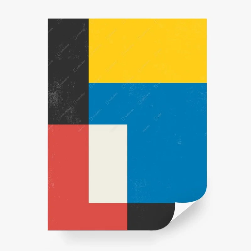 Carta da parati composizione geometrica a blocchi di colore con effetto grunge