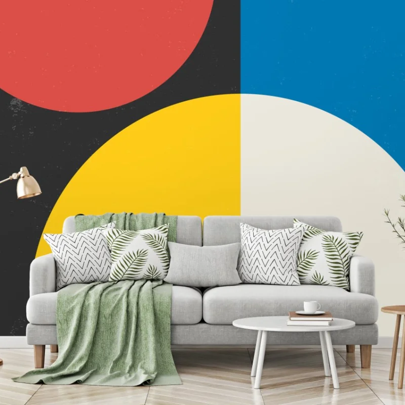 Carta da parati equilibrio geometrico a colori