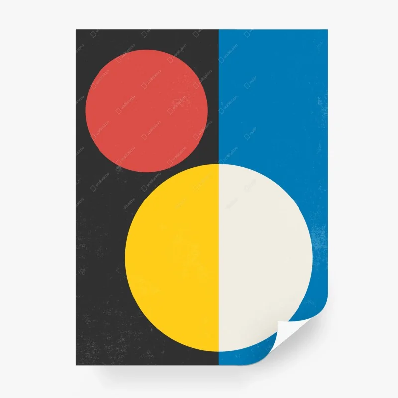 Carta da parati equilibrio geometrico a colori