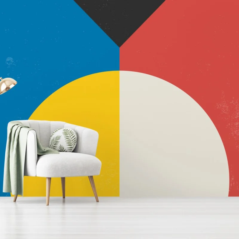 Carta da parati equilibrio geometrico cromatico
