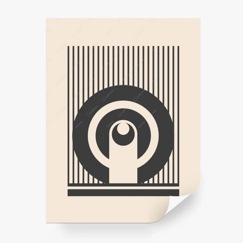 Carta da parati simmetria geometrica con cerchi concentrici