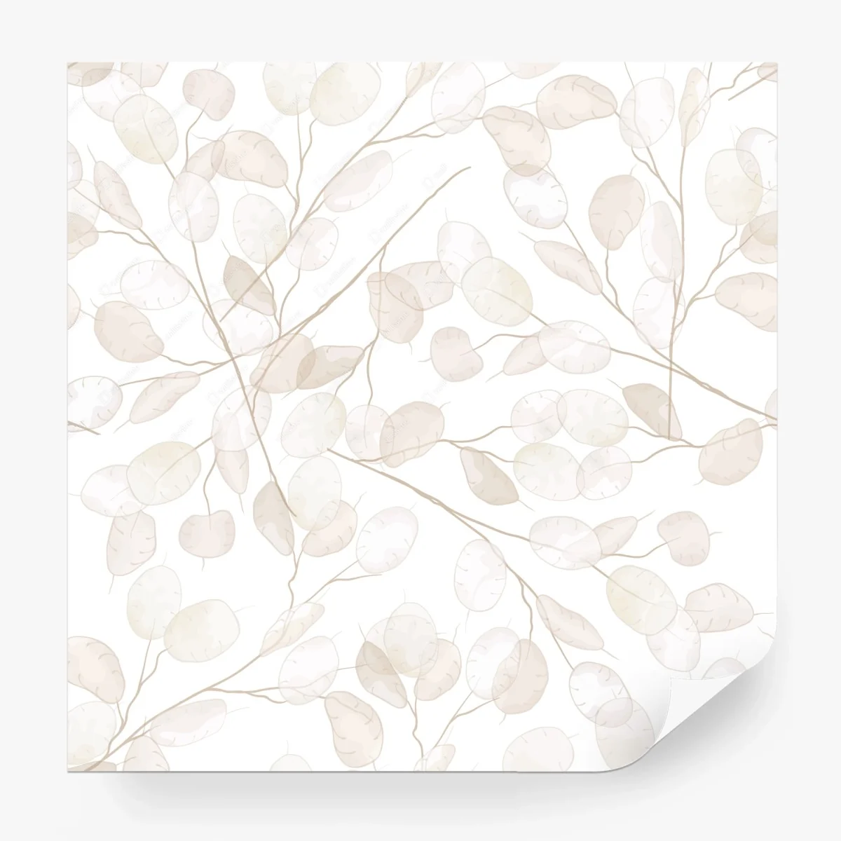 Carta da parati motivo botanico di lunaria in acquerello • Wallissimo® Carta da parati motivo botanico di lunaria in acquerello • Wallissimo®