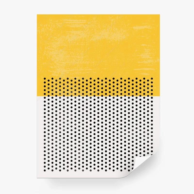 Carta da parati composizione gialla con pois e texture grunge