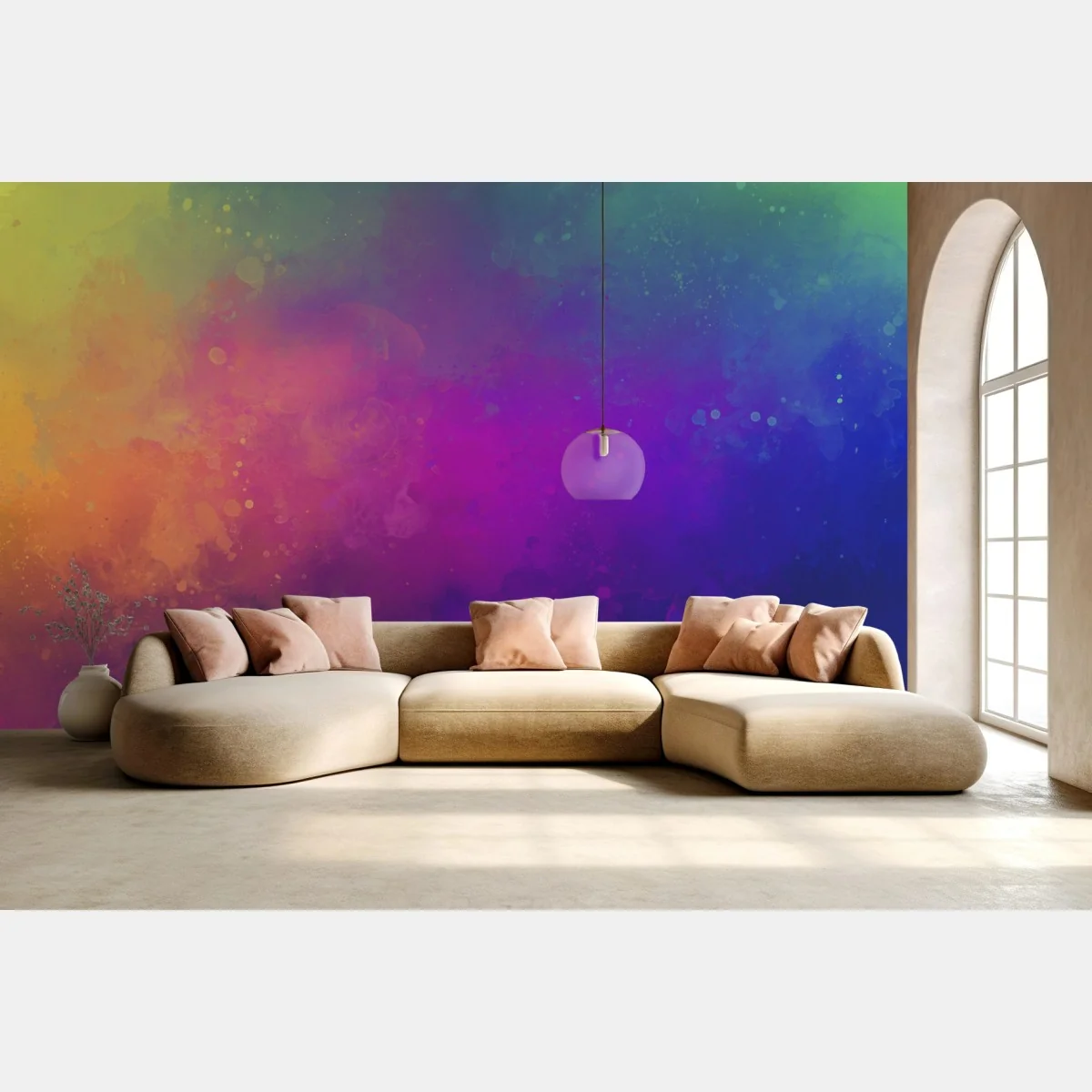 Carta da parati esplosione di colori astratta • Wallissimo® Carta da parati esplosione di colori astratta • Wallissimo®