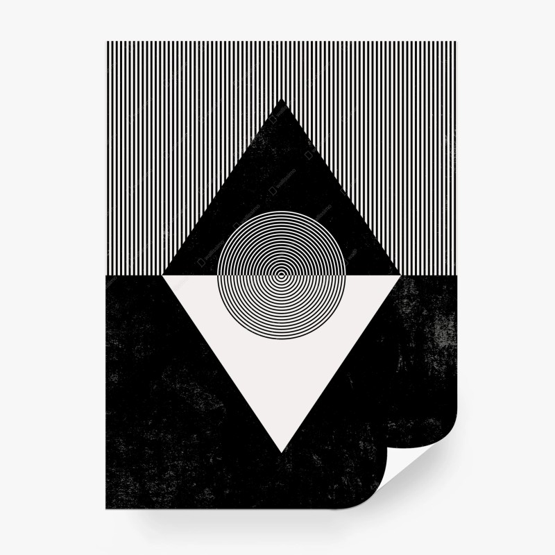 Carta da parati arte geometrica minimal in bianco e nero