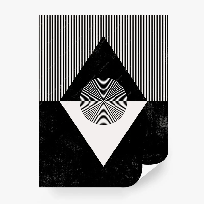 Carta da parati arte geometrica minimal in bianco e nero • Wallissimo® Carta da parati arte geometrica minimal in bianco e nero • Wallissimo®