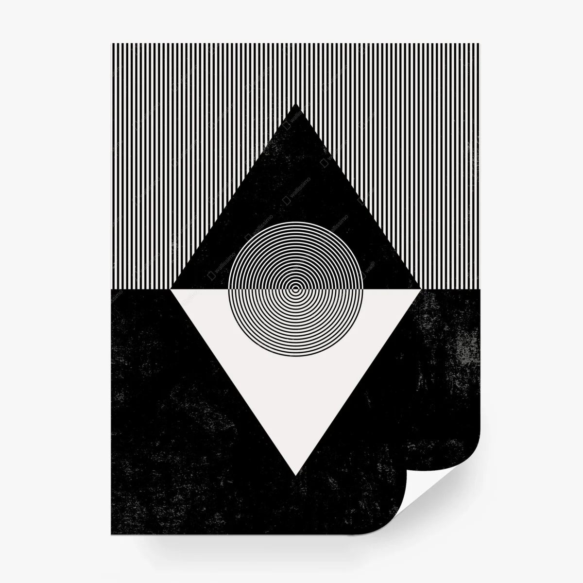 Carta da parati arte geometrica minimal in bianco e nero • Wallissimo® Carta da parati arte geometrica minimal in bianco e nero • Wallissimo®