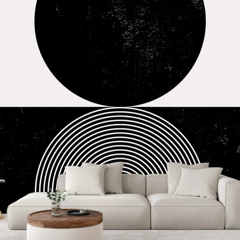 Carta da parati equilibrio circolare essenziale