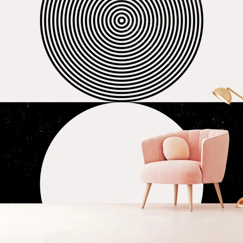 Carta da parati equilibrio geometrico monocromatico