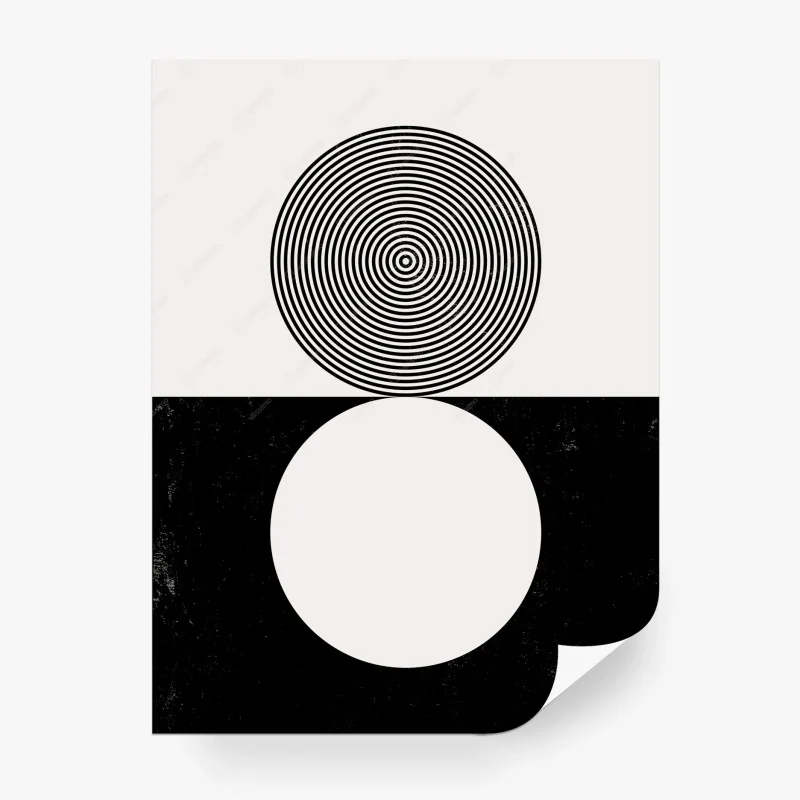 Carta da parati equilibrio geometrico monocromatico