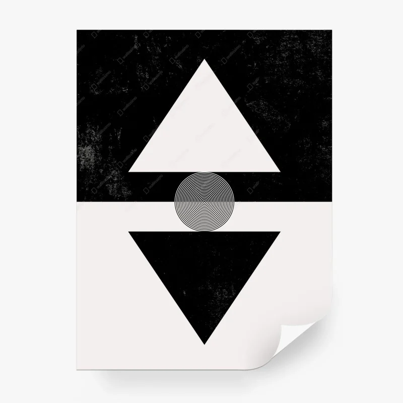 Carta da parati equilibrio geometrico in bianco e nero