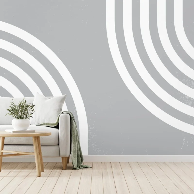 Carta da parati composizione geometrica minimalista grigio e nero • Wallissimo® Carta da parati composizione geometrica minimalista grigio e nero • Wallissimo®