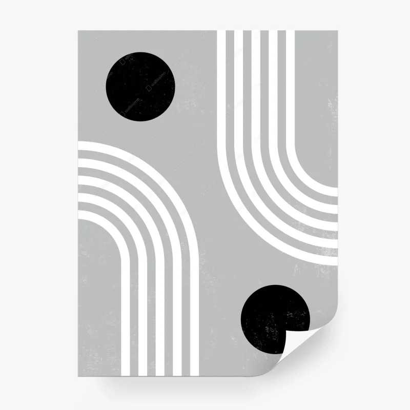 Carta da parati composizione geometrica minimalista grigio e nero • Wallissimo® Carta da parati composizione geometrica minimalista grigio e nero • Wallissimo®