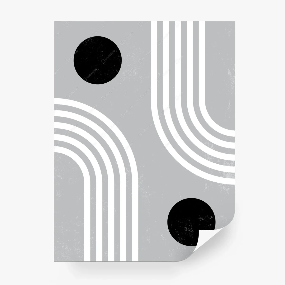 Carta da parati composizione geometrica minimalista grigio e nero • Wallissimo® Carta da parati composizione geometrica minimalista grigio e nero • Wallissimo®