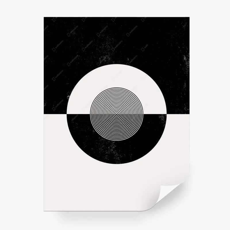 Carta da parati cerchio minimalista con anelli concentrici