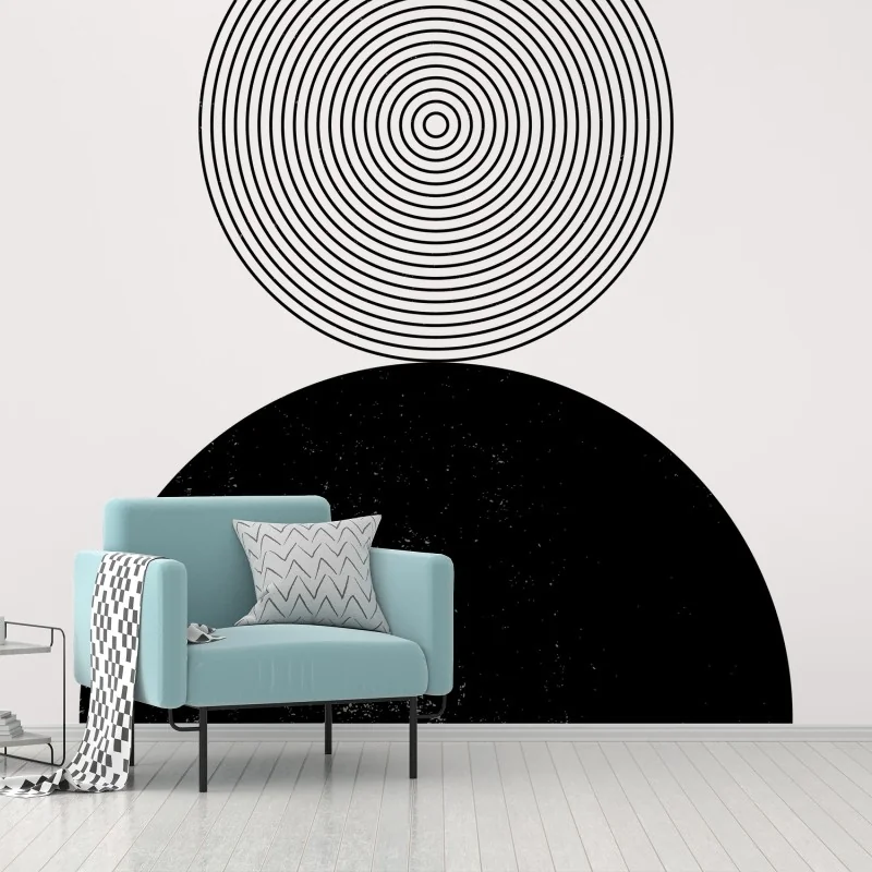 Carta da parati equilibrio circolare minimalista