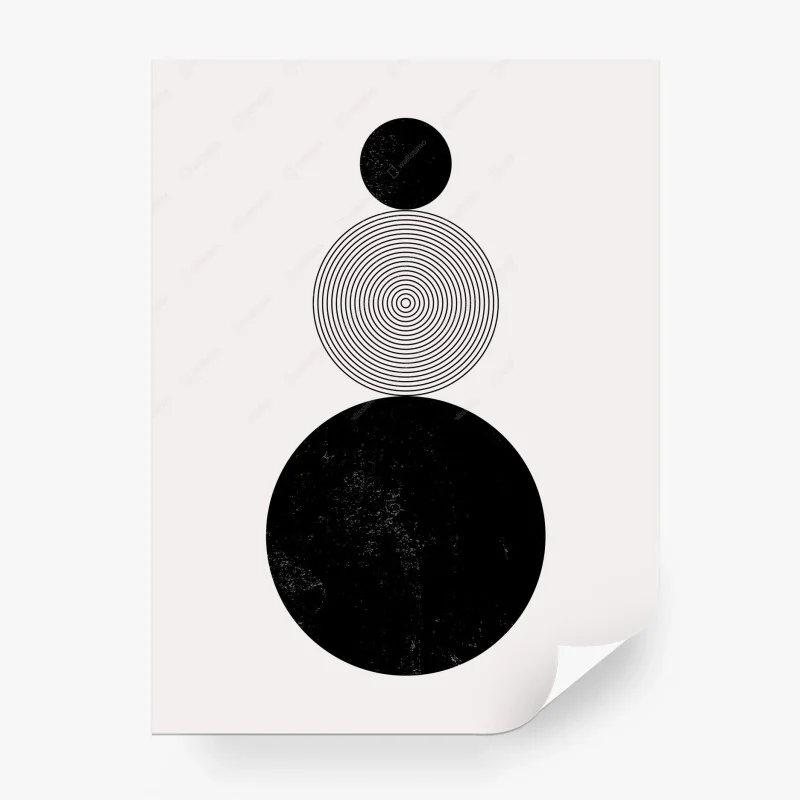 Carta da parati equilibrio circolare minimalista