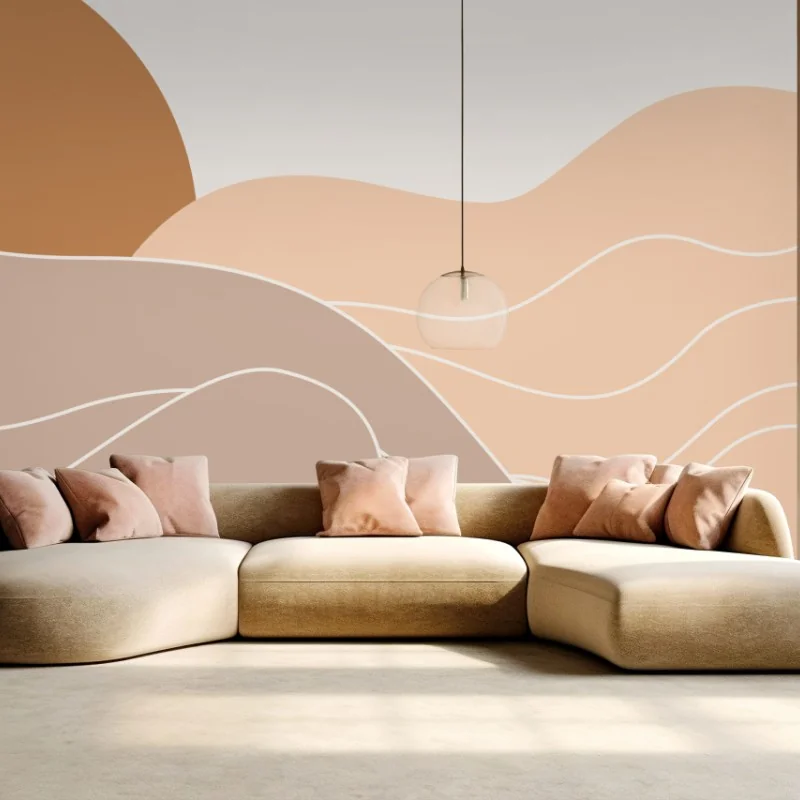 Carta da parati tramonto astratto su dune tonali