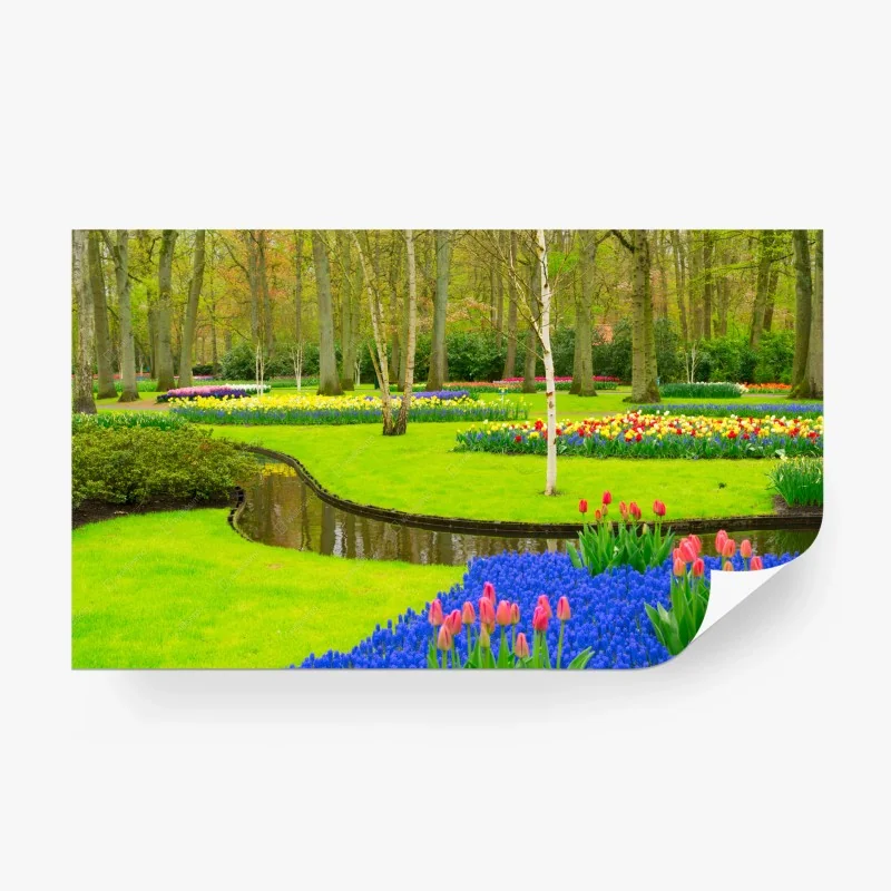 Carta da parati giardino primaverile fiorito