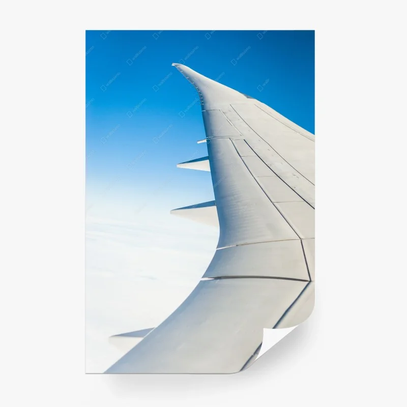 Carta da parati ala d'aereo sul cielo azzurro