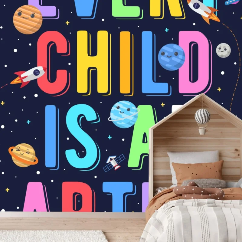 Carta da parati ogni bambino è un artista galattico