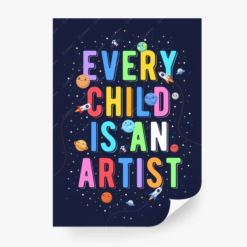 Carta da parati ogni bambino è un artista galattico