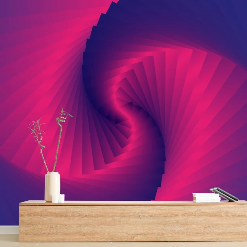 Carta da parati spirale di luce rosa e viola