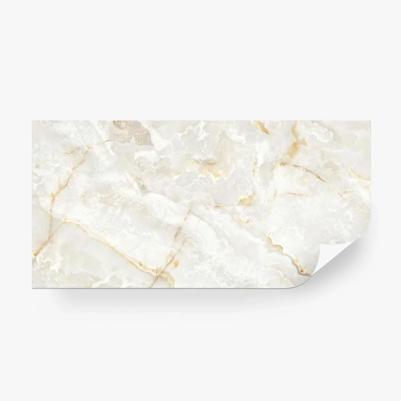 Carta da parati marmo bianco con venature dorate