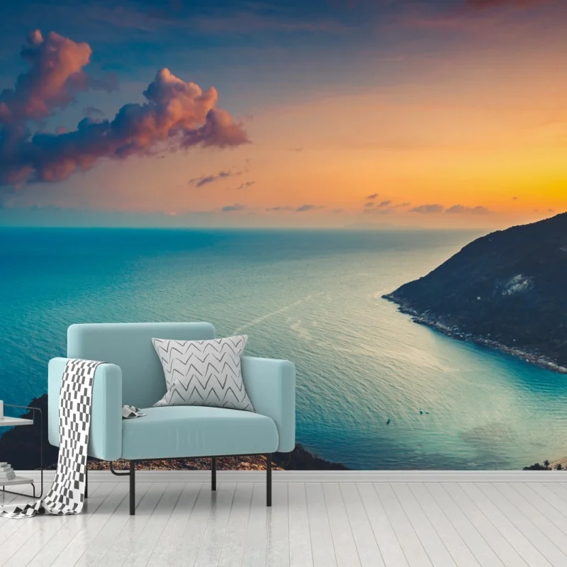 Carta da parati tramonto sulla baia tropicale • Wallissimo® Carta da parati tramonto sulla baia tropicale • Wallissimo®