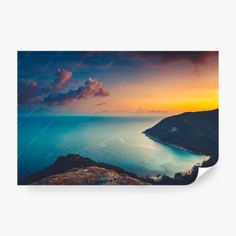 Carta da parati tramonto sulla baia tropicale