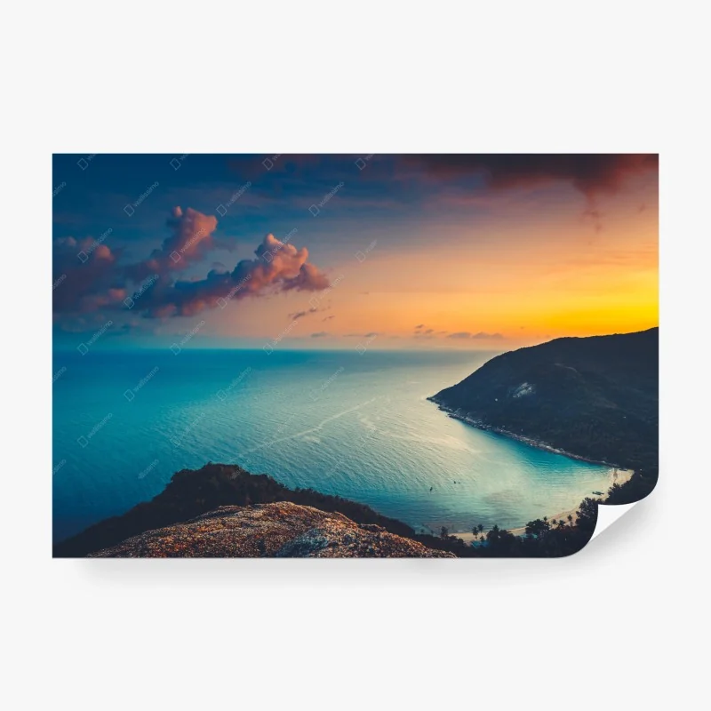 Carta da parati tramonto sulla baia tropicale • Wallissimo® Carta da parati tramonto sulla baia tropicale • Wallissimo®