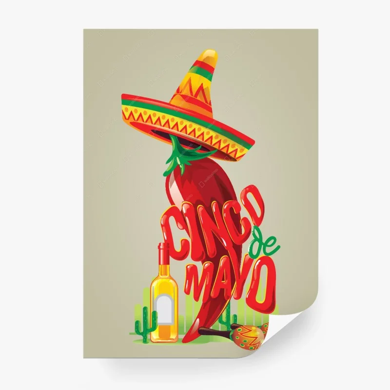 Carta da parati peperoncino in festa messicana