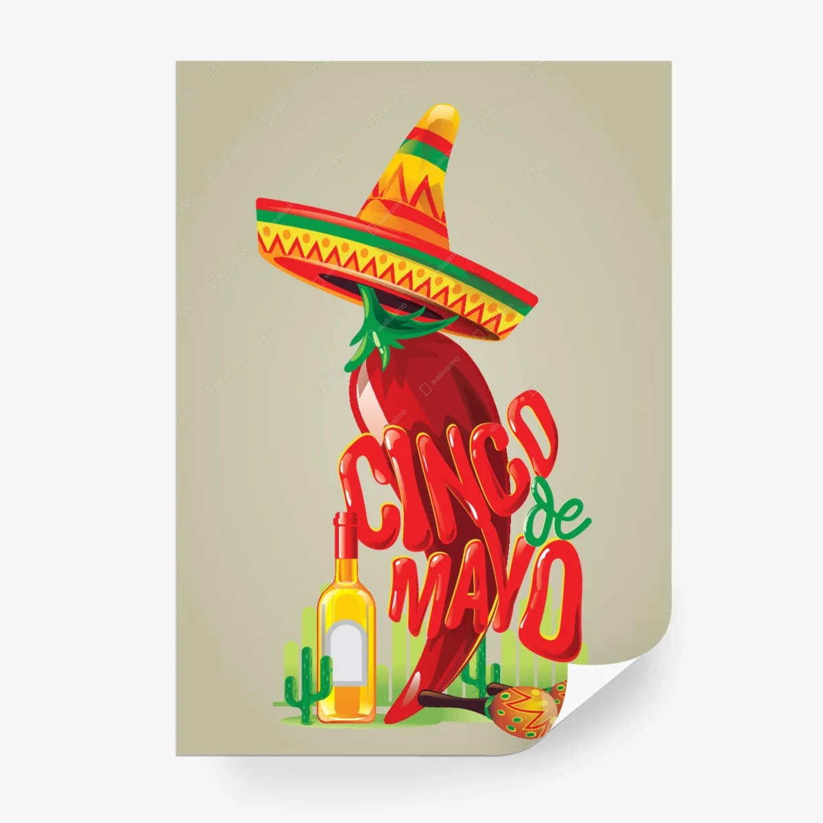 Carta da parati peperoncino in festa messicana • Wallissimo®