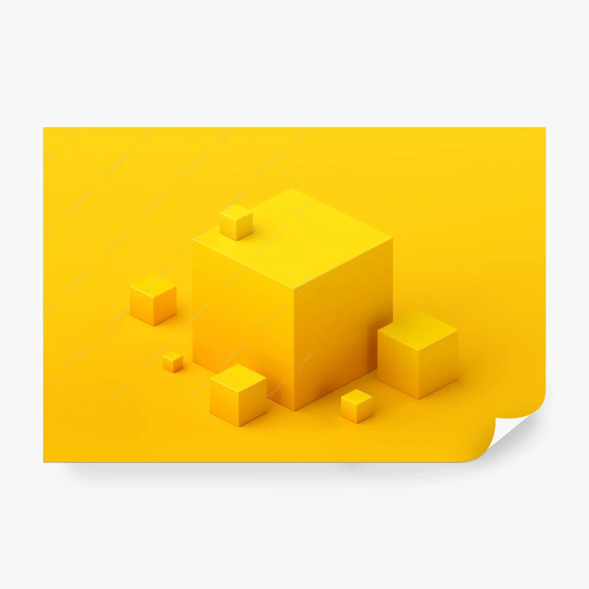 Carta da parati composizione geometrica gialla in 3d • Wallissimo®