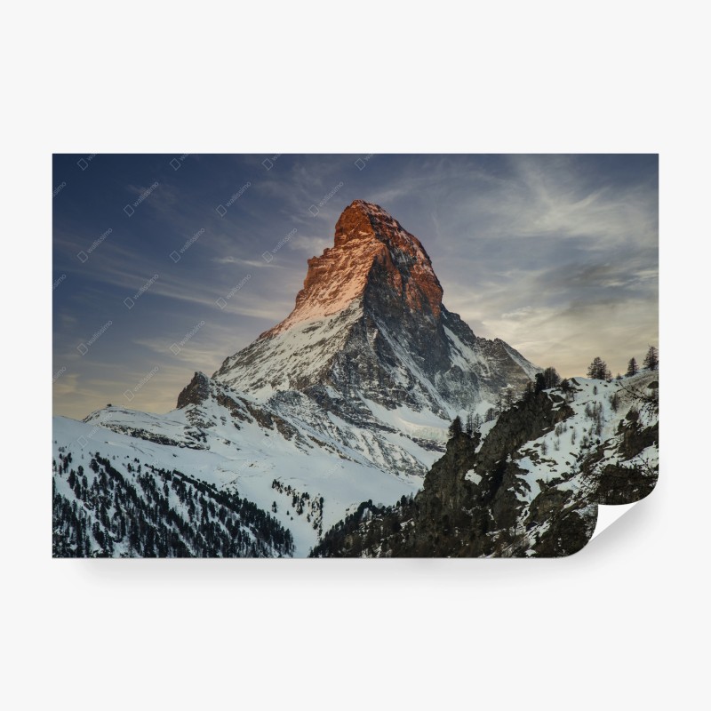 Carta da parati maestoso Cervino al tramonto