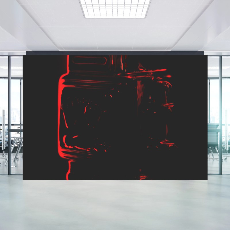 Carta da parati sagoma di robot al neon