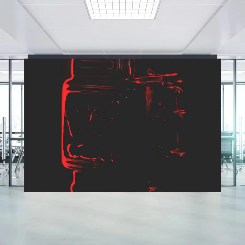 Carta da parati sagoma di robot al neon