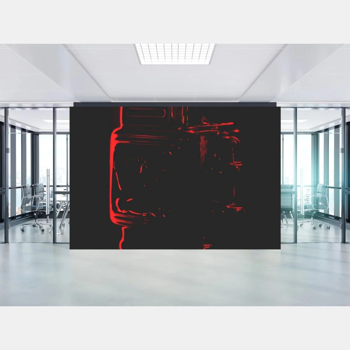 Carta da parati sagoma di robot al neon • Wallissimo® Carta da parati sagoma di robot al neon • Wallissimo®