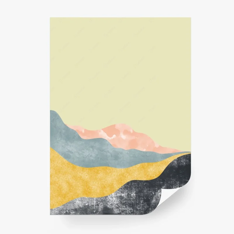 Carta da parati paesaggio di montagne astratto dai toni pastello