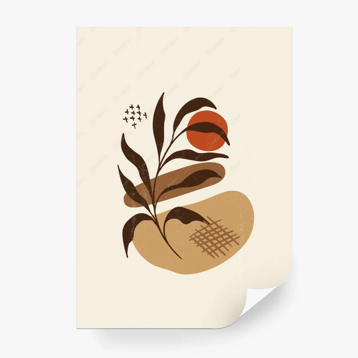 Carta da parati arte botanica boho minimalista • Wallissimo® Carta da parati arte botanica boho minimalista • Wallissimo®