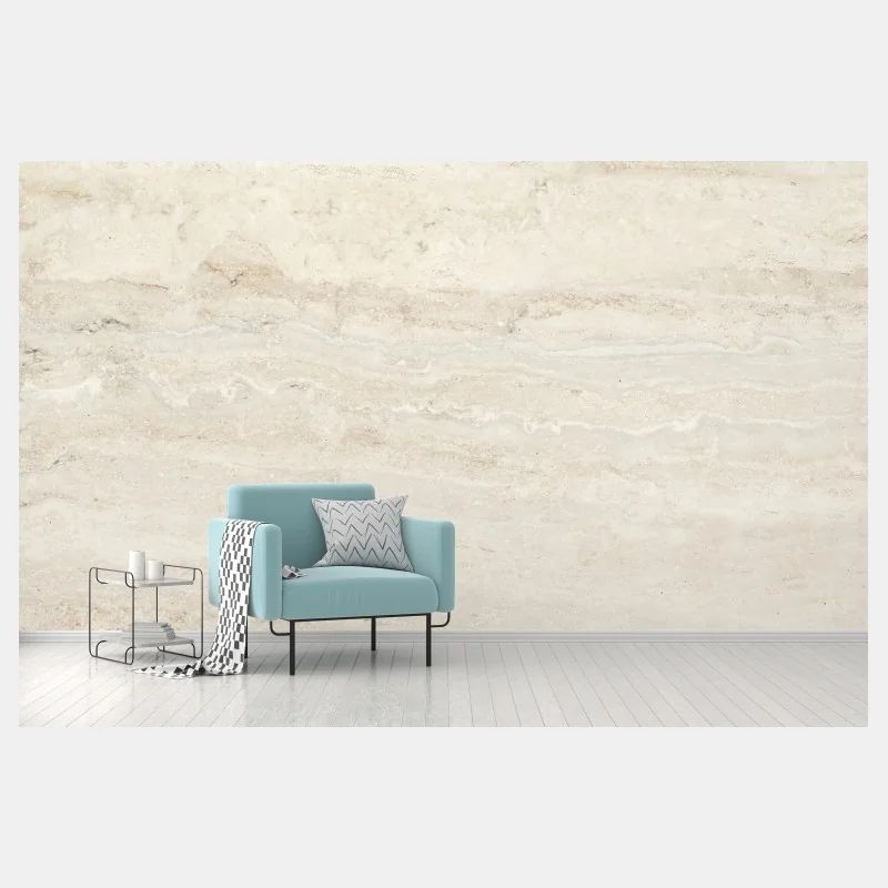 Carta da parati elegante superficie in travertino beige