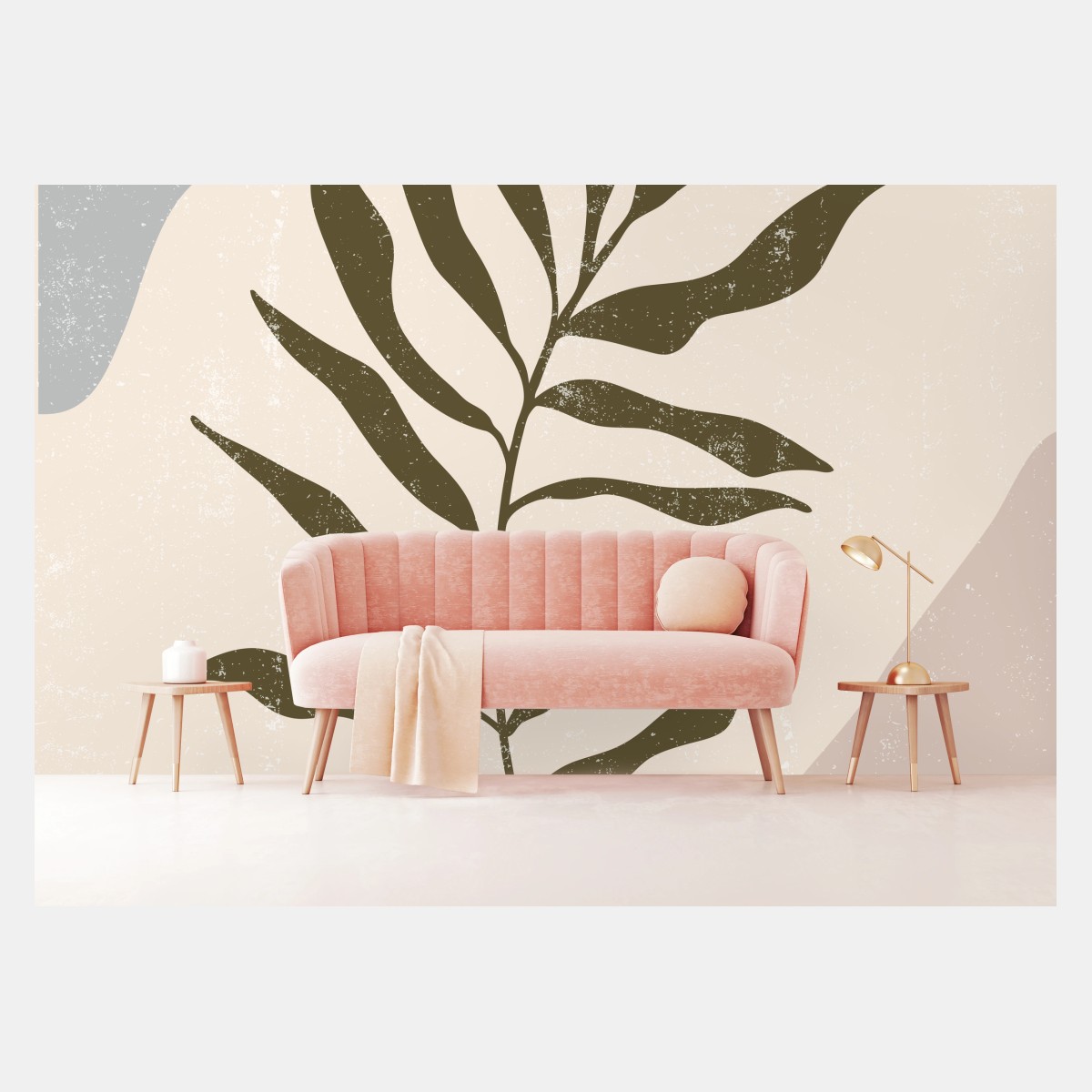 Carta da parati arte botanica minimalista in stile boho • Wallissimo® Carta da parati arte botanica minimalista in stile boho • Wallissimo®