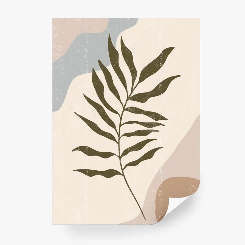 Carta da parati arte botanica minimalista in stile boho