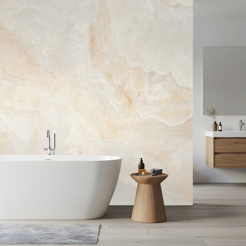 Carta da parati texture marmo crema effetto onice