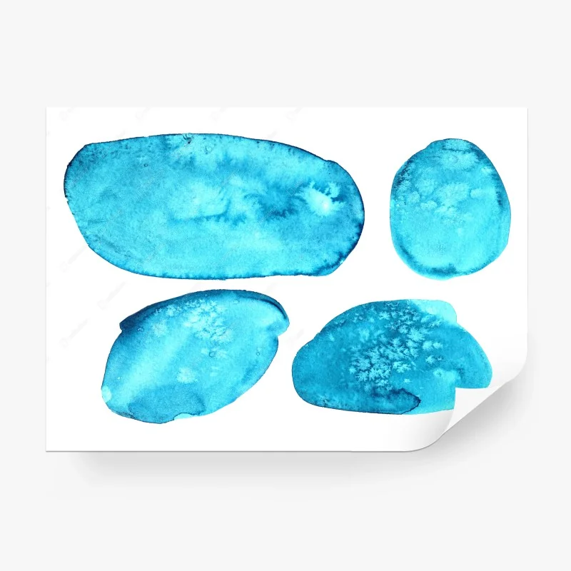 Carta da parati composizione di macchie d'acquerello turchese