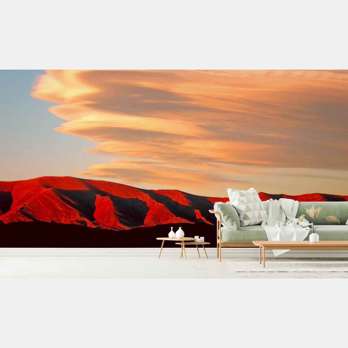Carta da parati tramonto dorato sulle montagne • Wallissimo® Carta da parati tramonto dorato sulle montagne • Wallissimo®