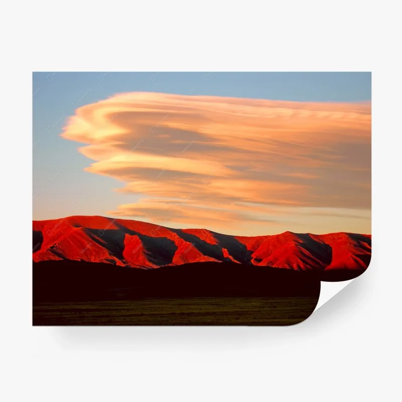 Carta da parati tramonto dorato sulle montagne