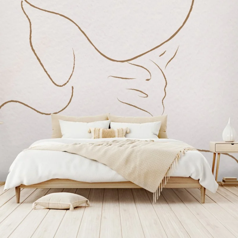 Carta da parati silhouette femminile minimalista di spalle