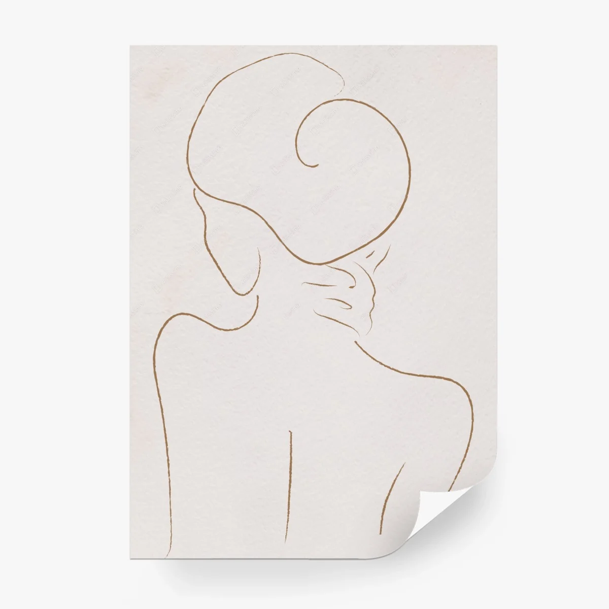 Carta da parati silhouette femminile minimalista di spalle • Wallissimo®