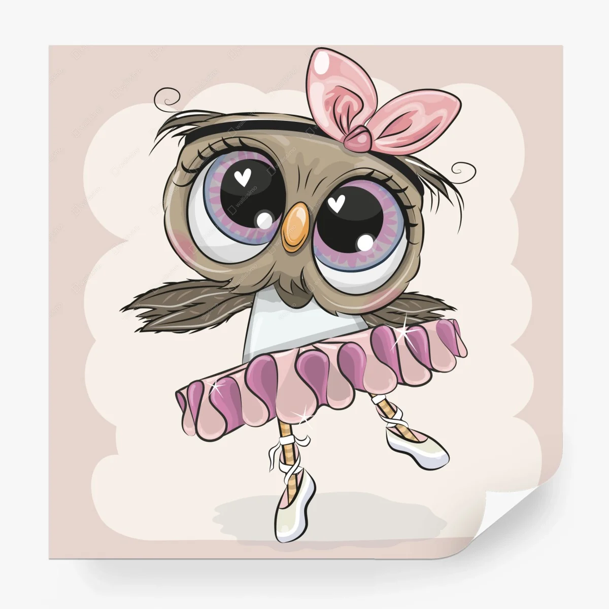 Carta da parati gufo ballerina dagli occhi grandi • Wallissimo®